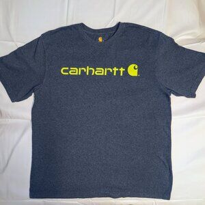 Carhartt T-Shirt Mens Loose Fit Sz L Heavyweight Short Sleeve Logo Blue